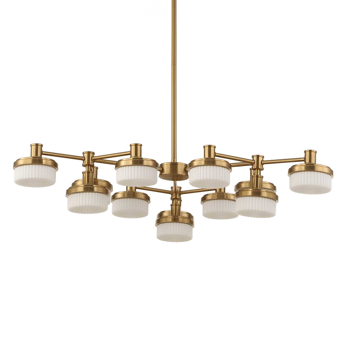 Wedge 12 Lt LED Brass Chandelier, Pendant by Uttermost, 40.62" width x 7.25" height x 40.62" depth View 8