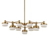 Wedge 12 Lt LED Brass Chandelier, Pendant by Uttermost, 40.62" width x 7.25" height x 40.62" depth thumbnail 8