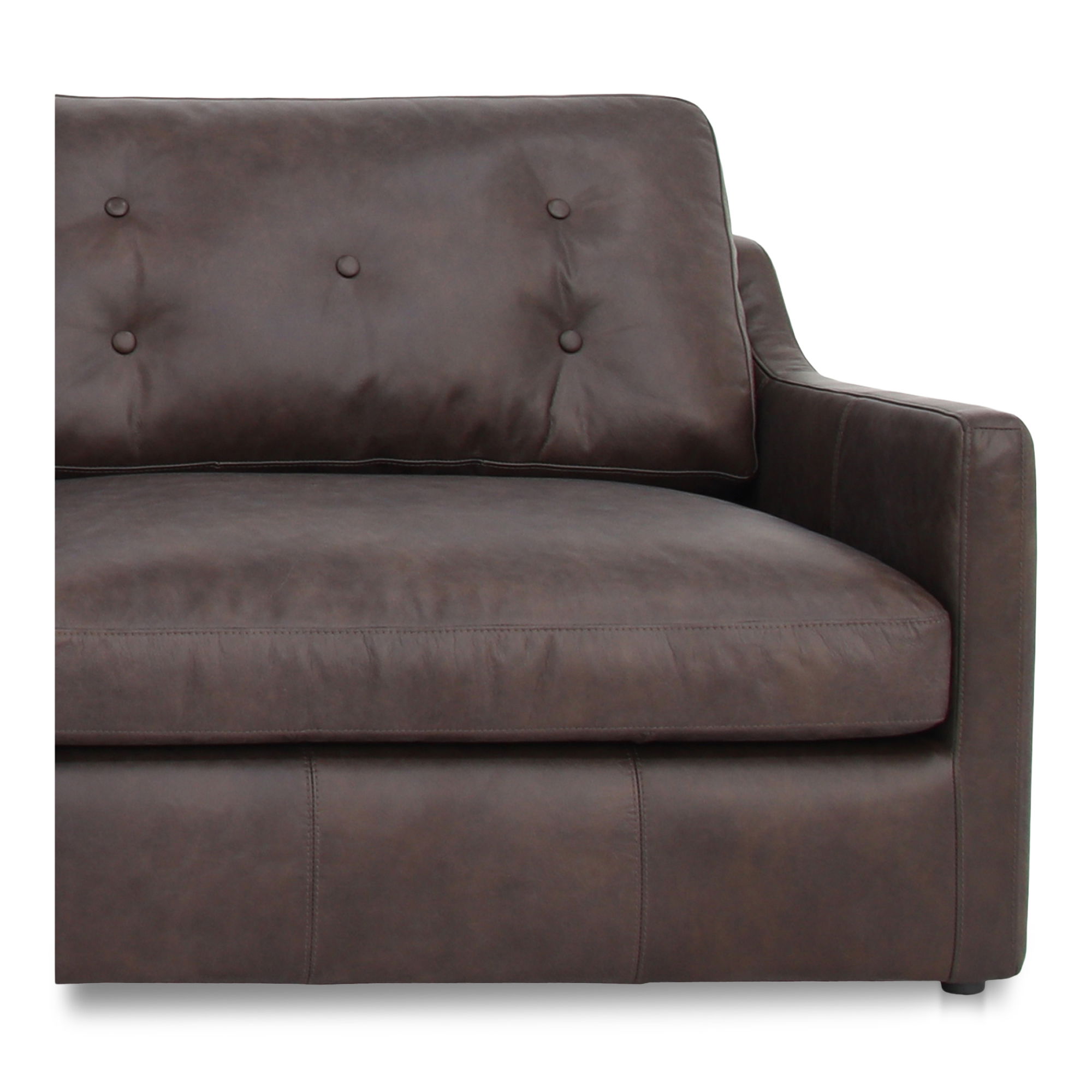 Thurlow Modular Sofa Espresso Brown Leather, Sectional Sofa by Moe's Home, 124.2" width x 33" height x 39" depth View 5