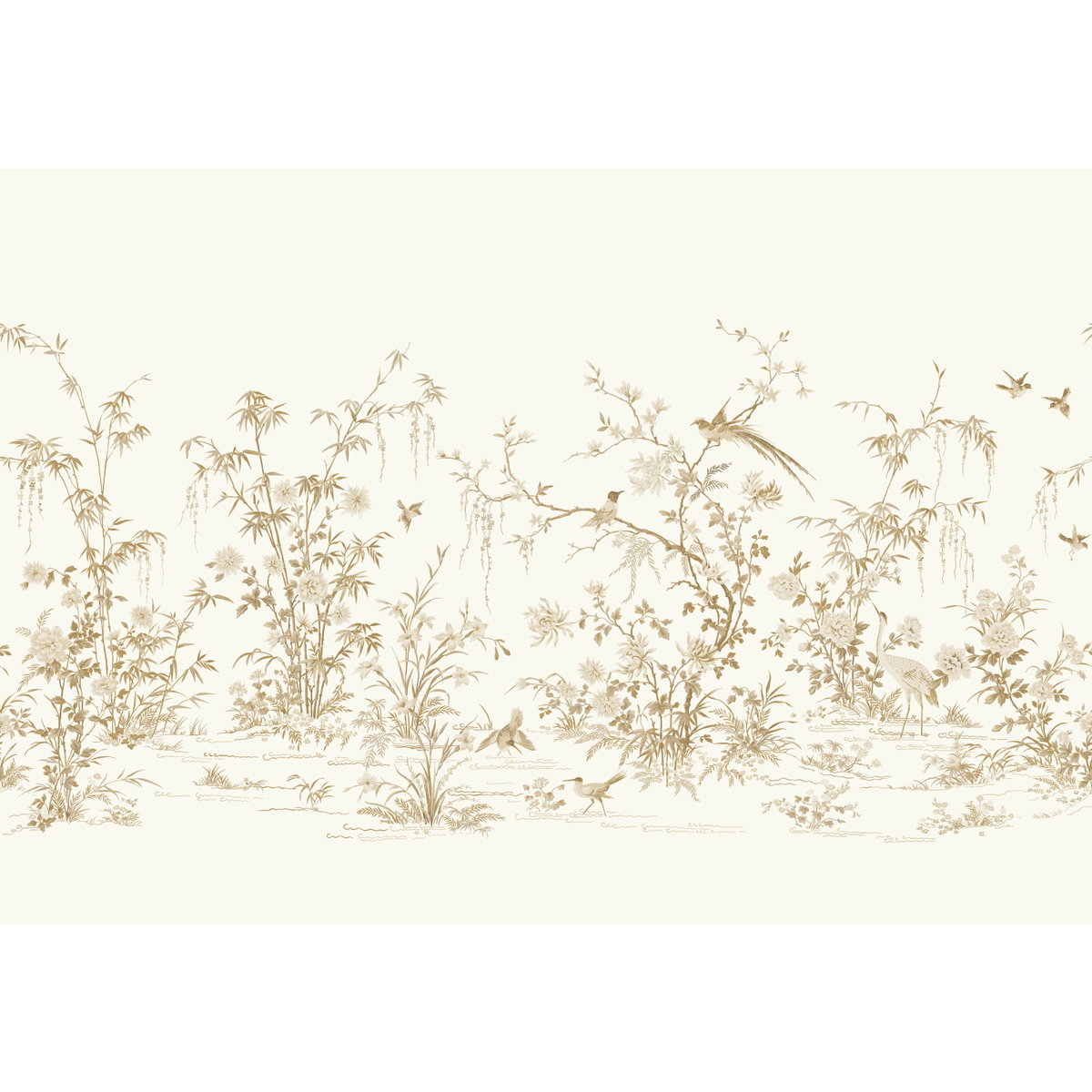 Flowering Vine Chino White Wall Mural, Wallpaper by York Wall, 10'2.4" length x 2'1.25" width x 0.02" depth