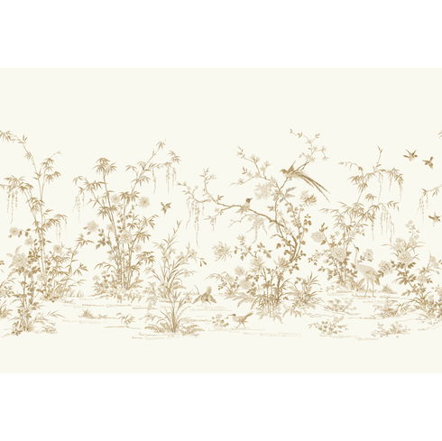 Flowering Vine Chino White Wall Mural