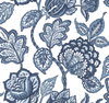 White & Blue Midsummer Jacobean Wallpaper, by York Wall, 27' length x 2'3" width x 0.02" depth thumbnail