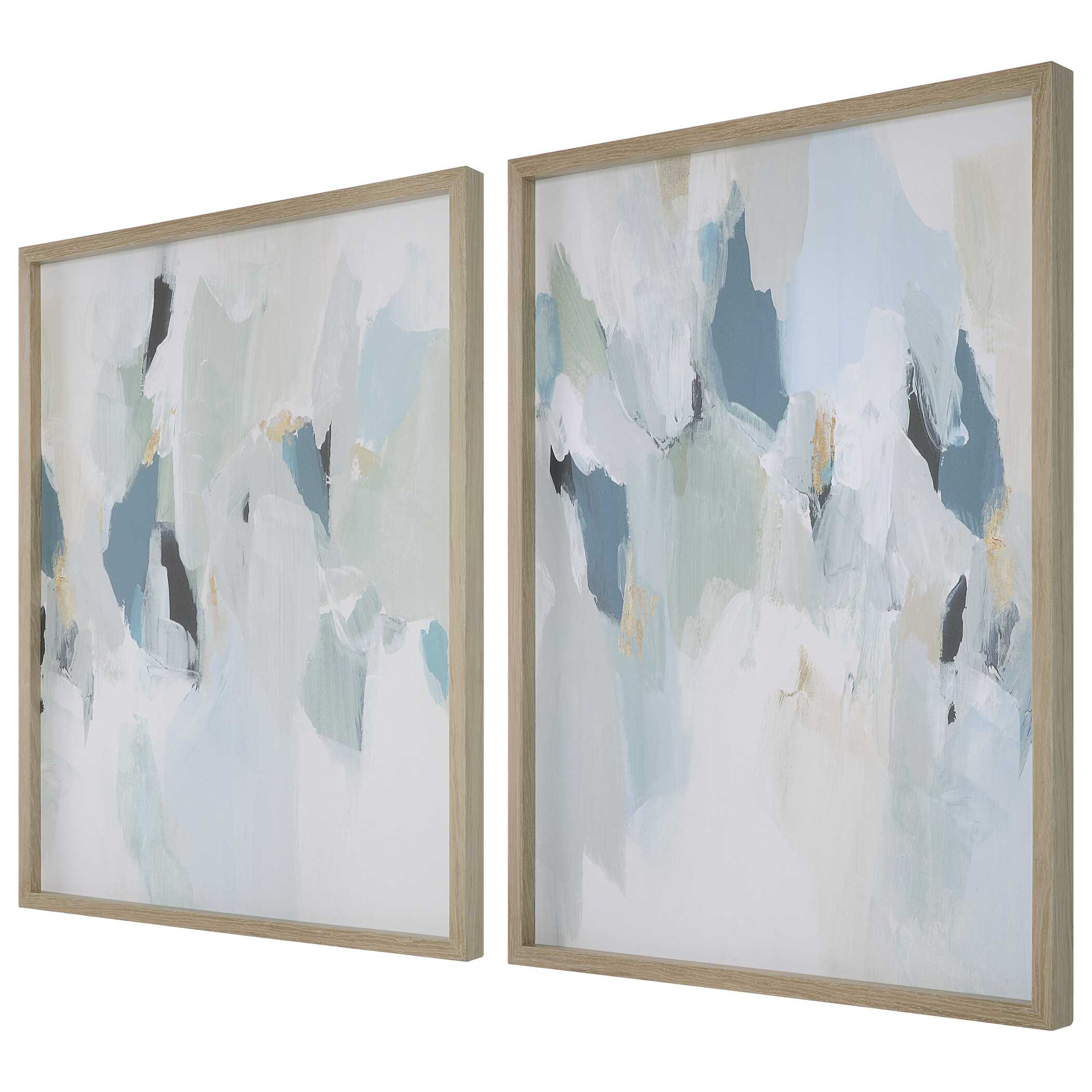 Seabreeze Abstract Framed Canvas Prints Set/2 large image 