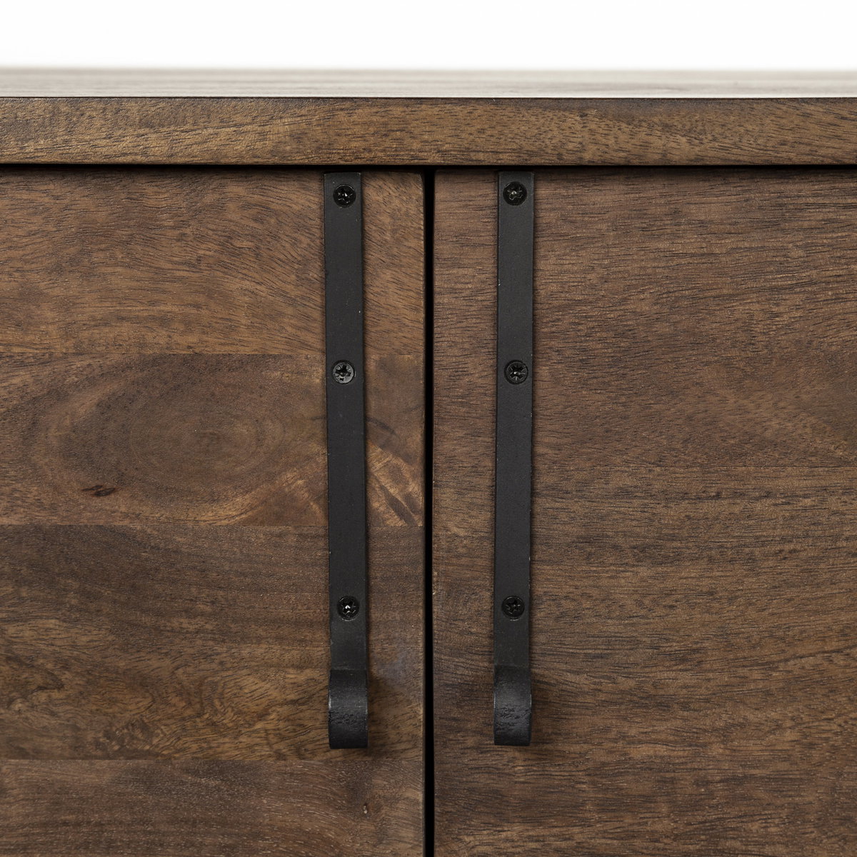 Glenn VI 71.5x18 Dark Brown Wood Frame with Black Iron Accent, 6 Drawer, 2 Door Cabinet Sideboard, Sideboards & Buffet by Mercana, 71.5" length x 18" width x 30" height View 9