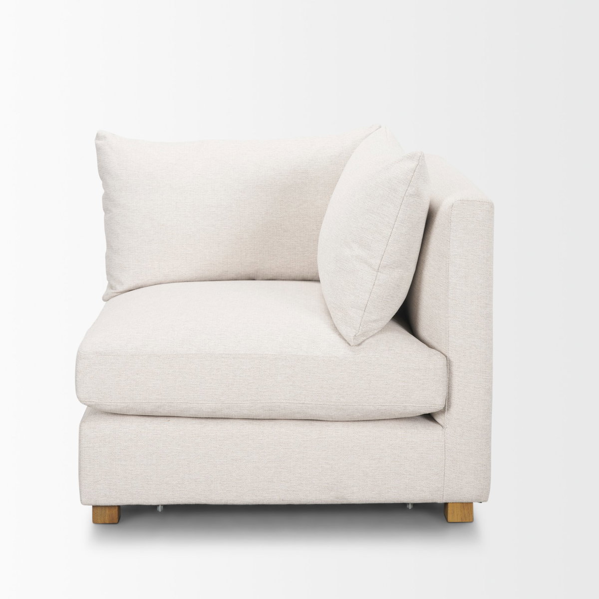 Halston Corner Sectional Piece Oatmeal Performance Fabric, Sectional Sofa by Mercana, 38.5" length x 38.5" width x 30.5" height View 5