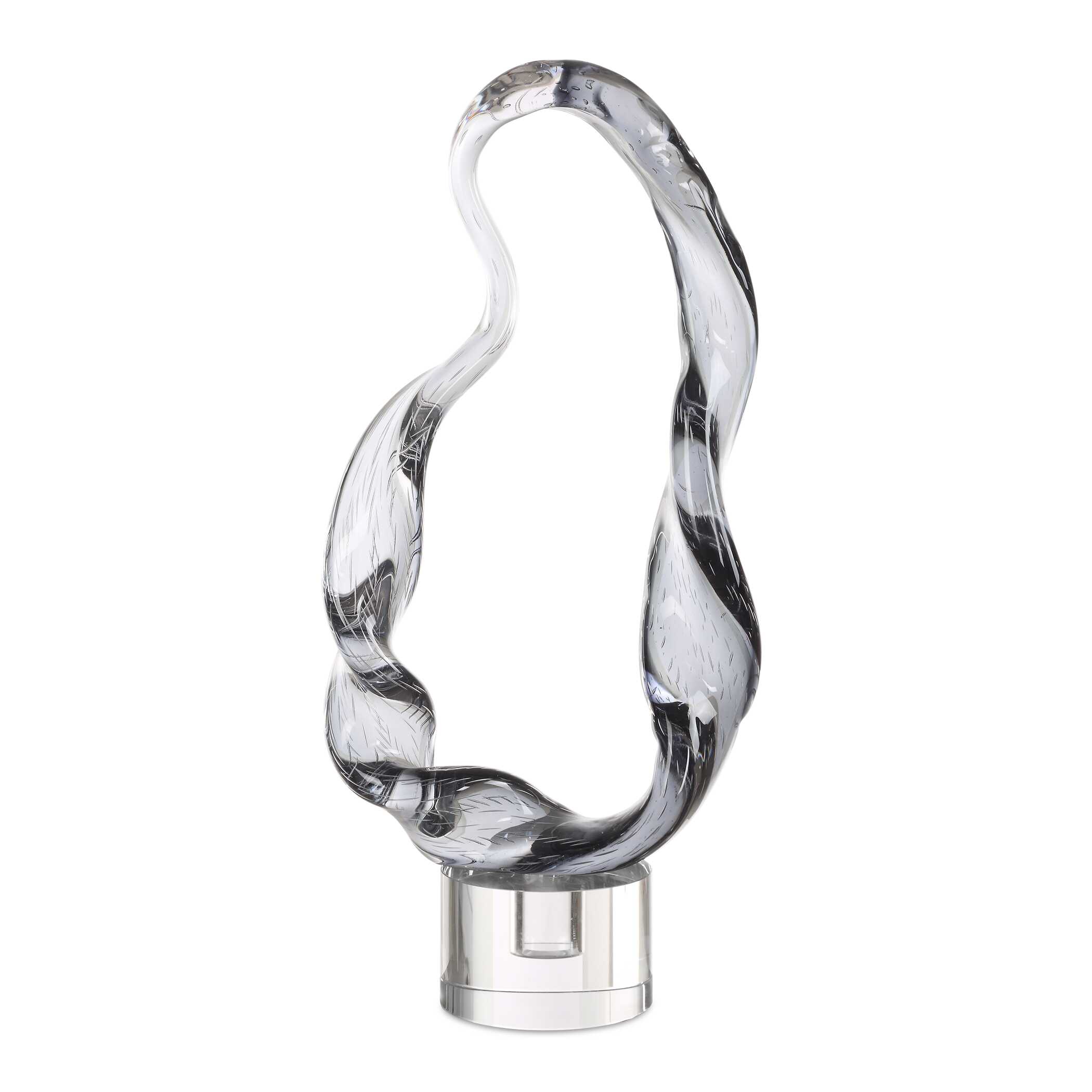 Luminous Twist Glass Sculpture, Decorative by Uttermost, 9" width x 19.5" height x 4.5" depth View 1