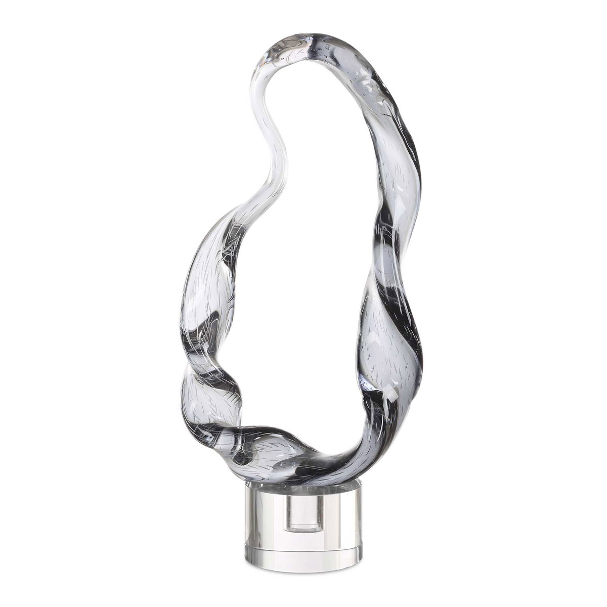 Luminous Twist Glass Sculpture, Figurines & Statue by Uttermost, 9" width x 19.5" height x 4.5" depth View 1