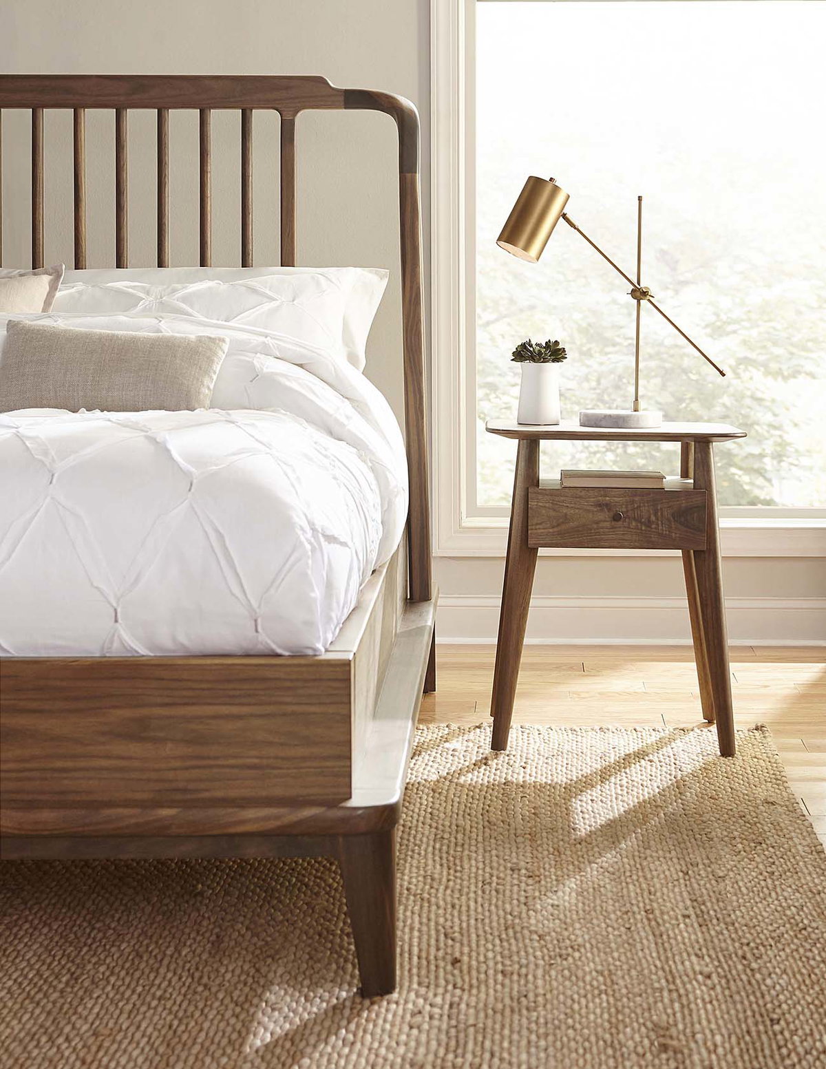 Walnut Grove Spindle Bed, Cal King, by Stickley, 82.5" width x 60" height x 91" depth View 3