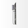 Navin 10x46.5 Black Metal Body White Fabric Shade Rectangular Wall Sconce, by Mercana, 10.04" length x 8.86" width x 46.85" height thumbnail 5