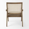 Donna Cane Back Dining Arm Chair | Light Beige Linen with Mango Wood, Dining Chair by Mercana, 21.65" length x 21.65" width x 29.52" height thumbnail 6