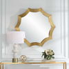 Flare Brushed Brass Round Mirror thumbnail 4