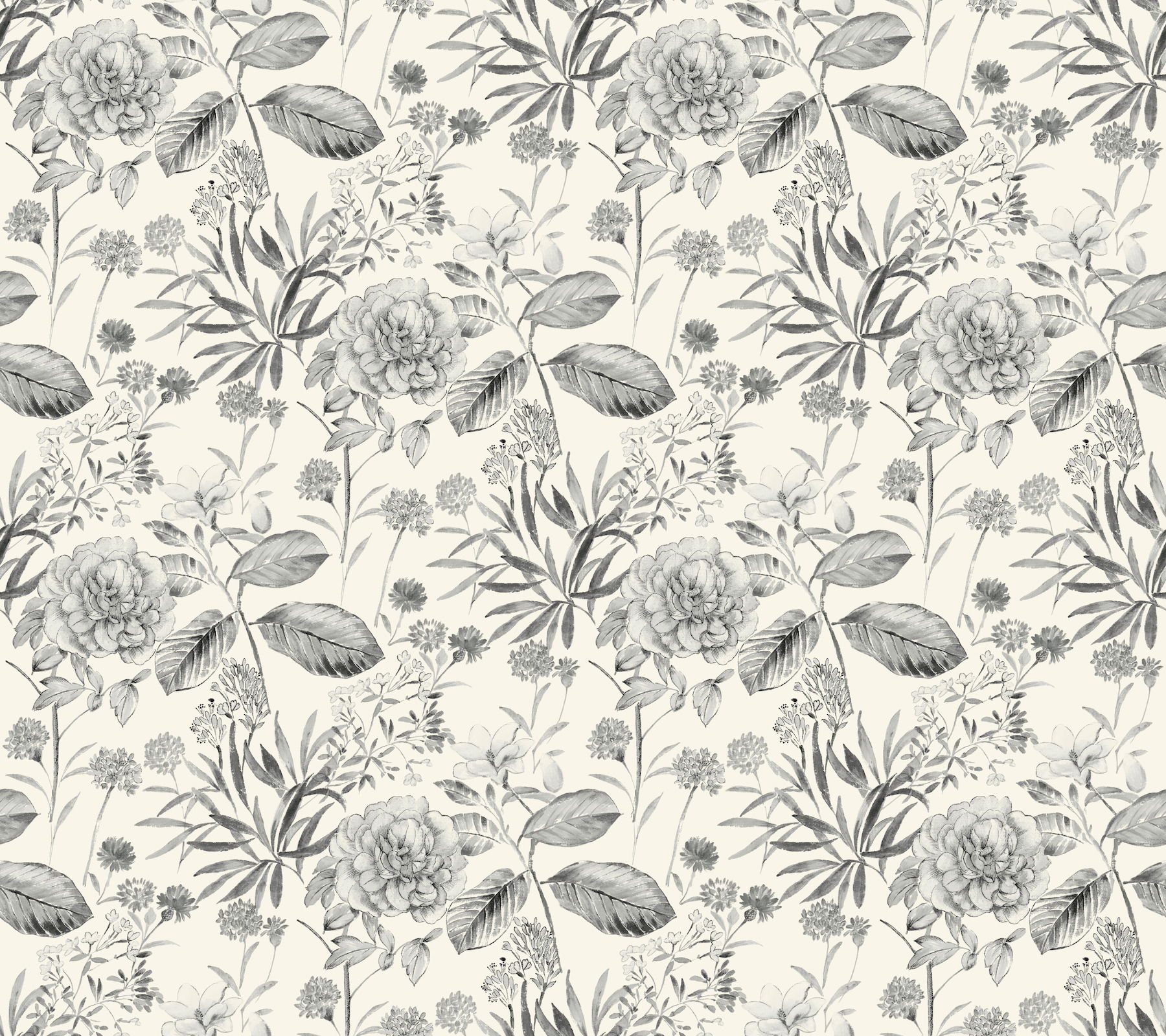 Midsummer Floral Grey Wallpaper large image 