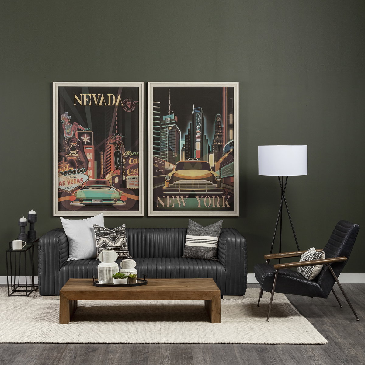 Ricciardo 82.5W Black Leather Wrapped Three Seater Sofa, Sofas & Sectional by Mercana, 82.5" length x 38.5" width x 26.5" height View 2