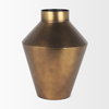 Perrin Large Brushed Gold Metal Decorative Vase, by Mercana, 9.5" length x 9.5" width x 13.25" height thumbnail 6