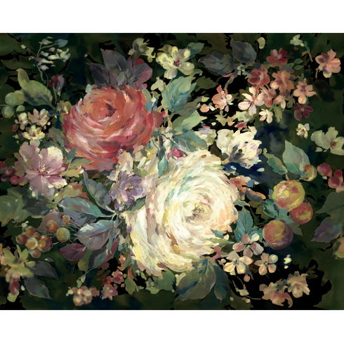 Impressionist Floral Red Wall Mural