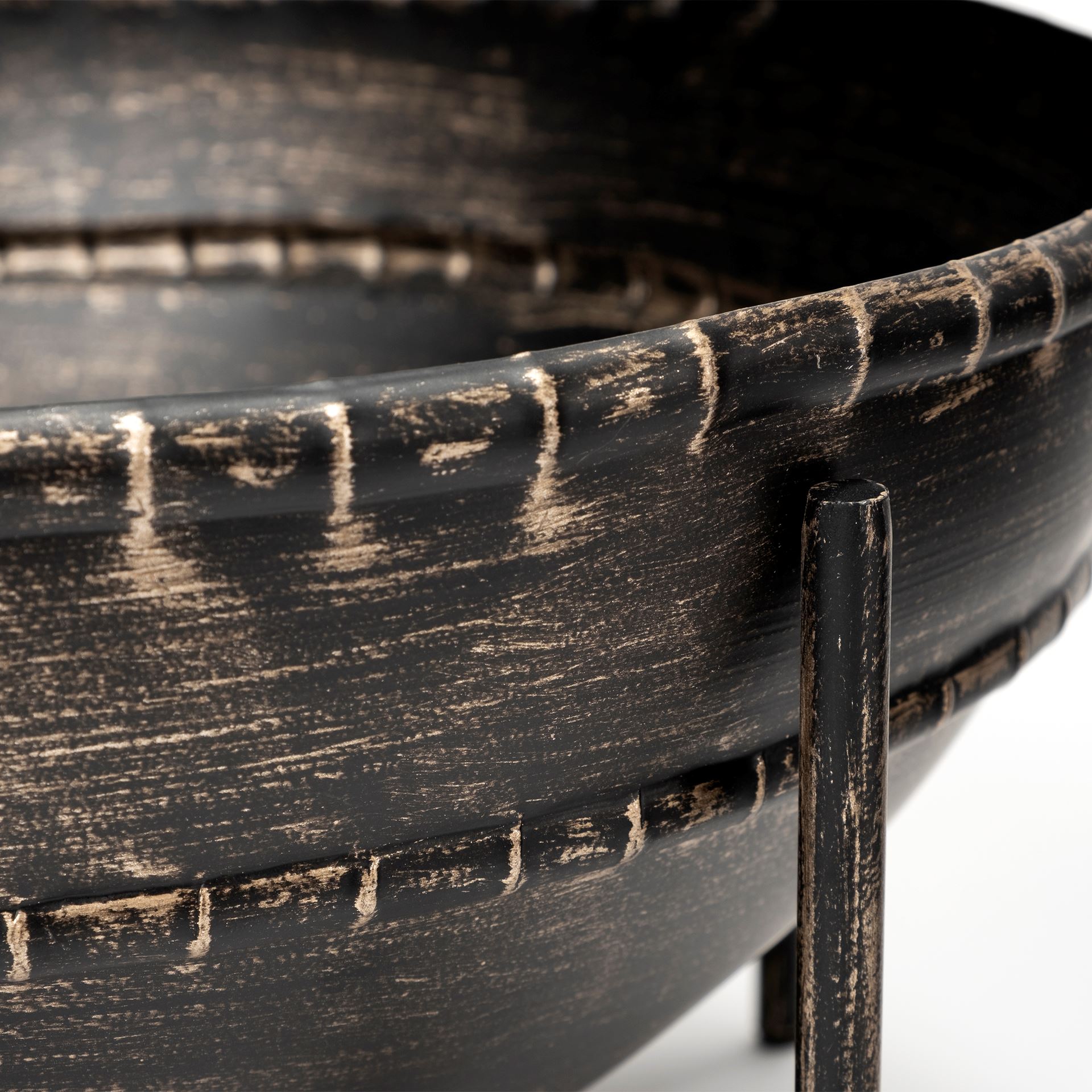 Cauldron (Set of 2) Brown Metal Bowls, Decorative Bowl by Mercana, 16" length x 16" width x 8.3" height View 4