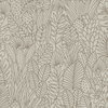 Tropical Leaves Sketch Taupe Peel & Stick Wallpaper, by York Wall, 16'6" length x 1'8.5" width x 0.02" depth thumbnail