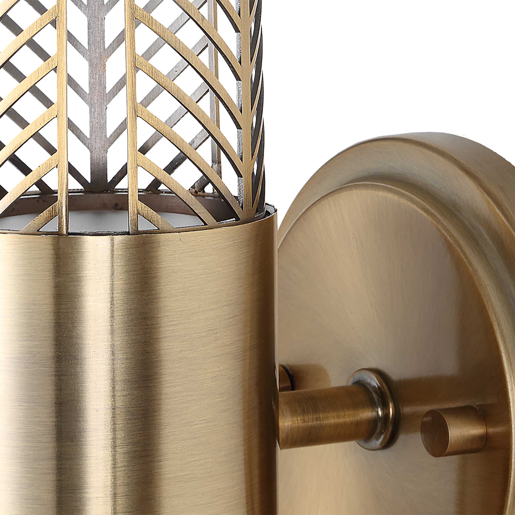 Cret 2 Light LED Brass Sconce large image 