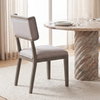 Tenton Open Back Dining Side Chair | Grey Fabric with Brown Wood, Dining Chair by Mercana, 23.5" length x 19" width x 36.75" height thumbnail 2