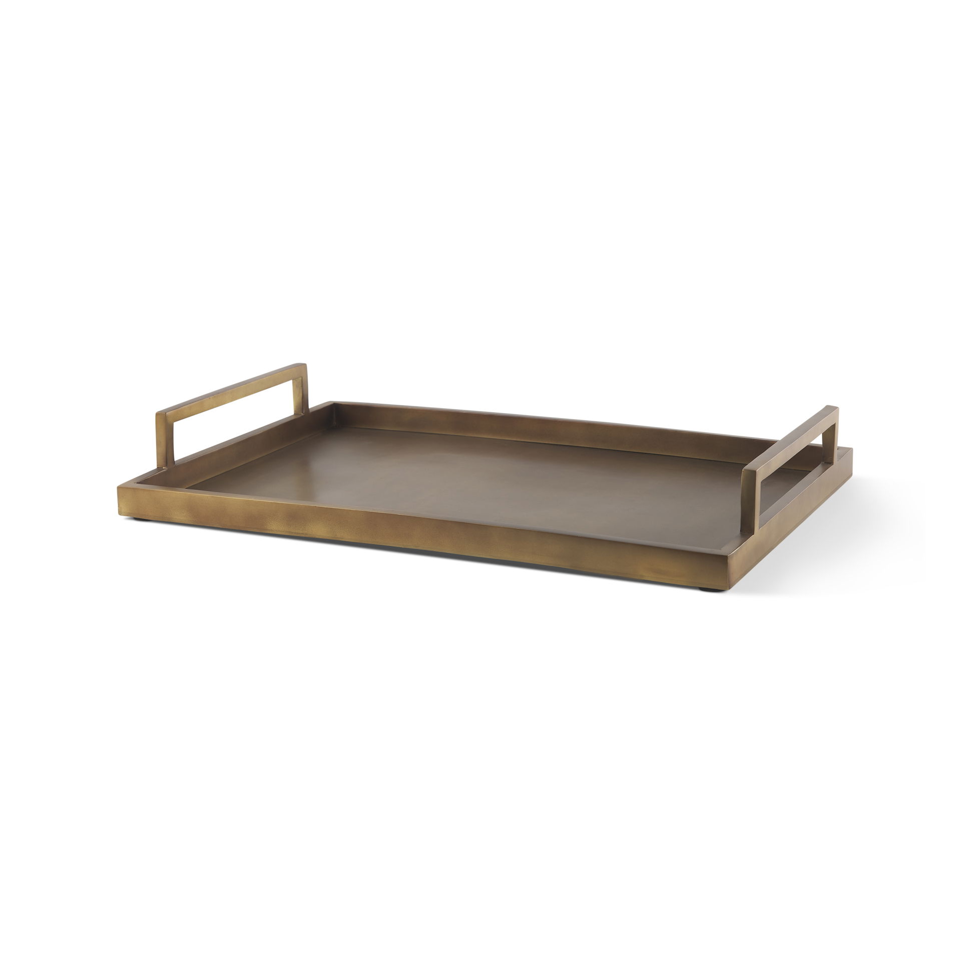 Shay Aluminium Tray - Large, Decorative Tray by Mercana, 22" length x 15" width x 3" height View 1