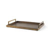 Shay Aluminium Tray - Large, Decorative Tray by Mercana, 22" length x 15" width x 3" height thumbnail 1