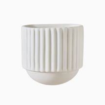 Online Designer Bathroom Fluted Ceramic Wallscape Planter, Small, 4.3"W x 3.5"D x 4.3"H, White