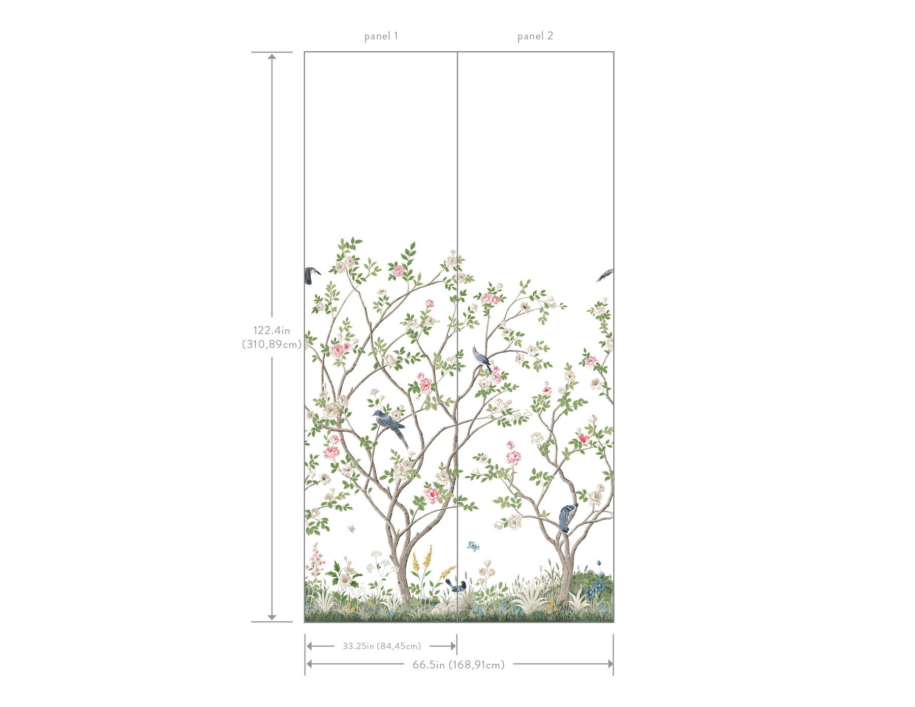 Lingering Garden White Wall Mural large image 
