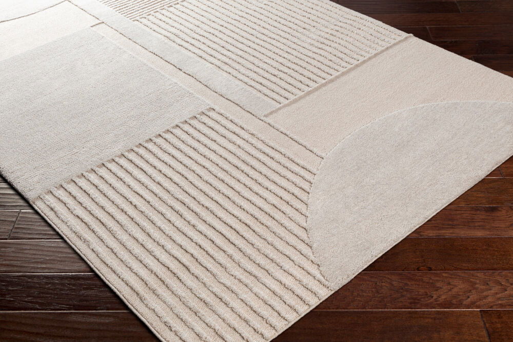 Flux Machine Woven Rug, by Surya, 1'5.72" length x 1'5.72" width