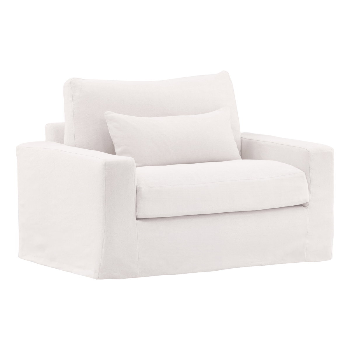 Sylvie Sofa Chair Slipcover White, Sofas & Sectional by Dovetail, 50.5" width x 33.5" height x 39.75" depth