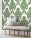 Pineapple Plantation Green & White Wallpaper thumbnail 1