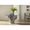 Root Small Silver Dining Table Base With Glass, by Phillips, 60" width x 30" height x 60" depth thumbnail 3