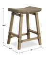 Everglade Sea Grass Counter Stool, Furniture by Uttermost, 20" width x 26.5" height x 15.5" depth thumbnail 3