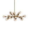 Rudyard Glass Globe and Gold Metal Chandelier thumbnail 0