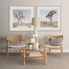 Weslyn Solid Light Brown Wood and Glass Top with Cane Side Table, Side & End Table by Mercana, 21.5" length x 21.5" width x 24" height thumbnail 2