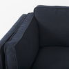 Brooks  Navy Blue Fabric Chair with Medium Brown Wooden Legs thumbnail 9