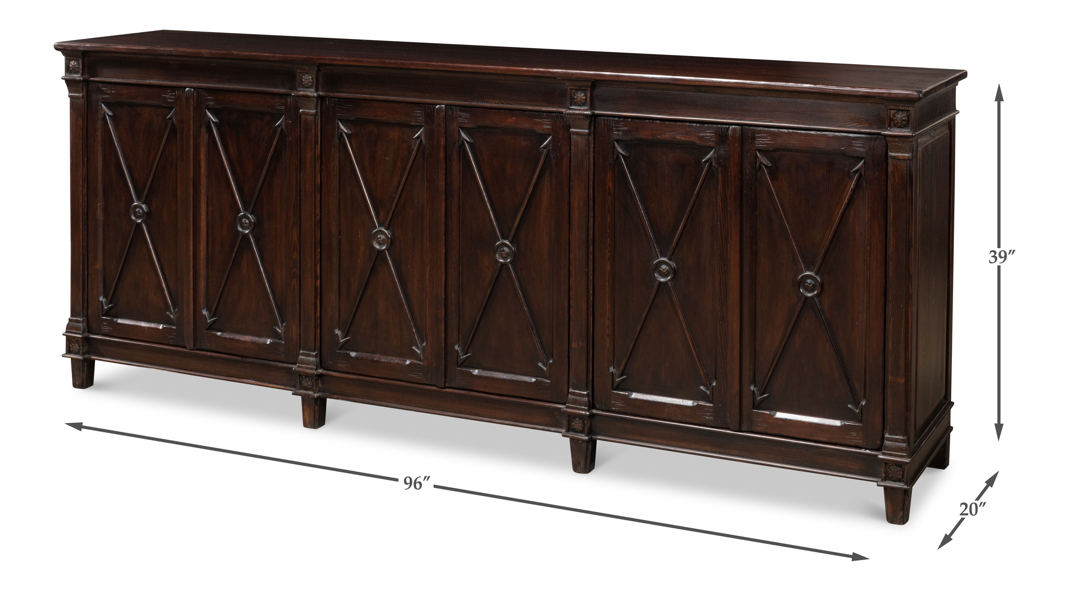 Marksman Sideboard  Dark Brown large image 