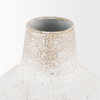 Tisha Small White with Terracotta Distressing Metal Vase, by Mercana, 5.91" length x 5.91" width x 11.42" height thumbnail 7