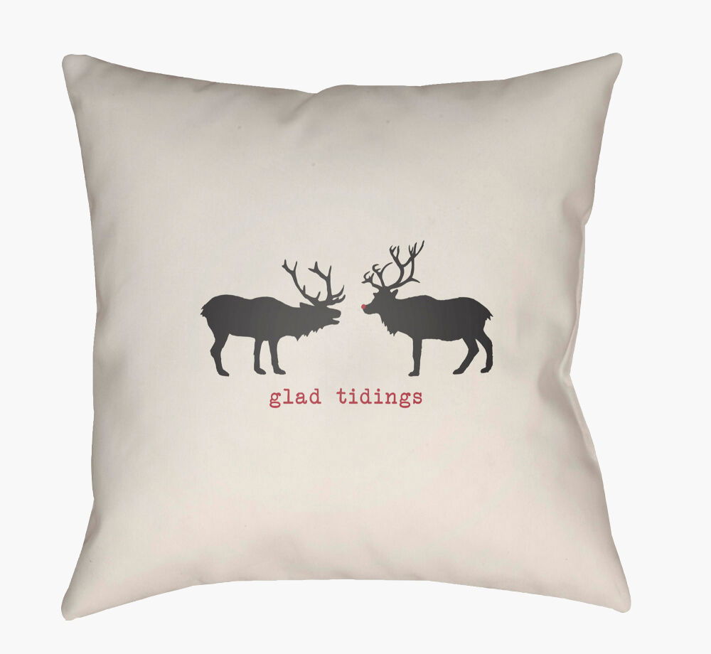 Reindeer Accent Pillow, Decorative Pillow by Surya, 18" length x 18" width