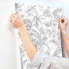 Tropical Sketch Toile Black Wallpaper thumbnail 5