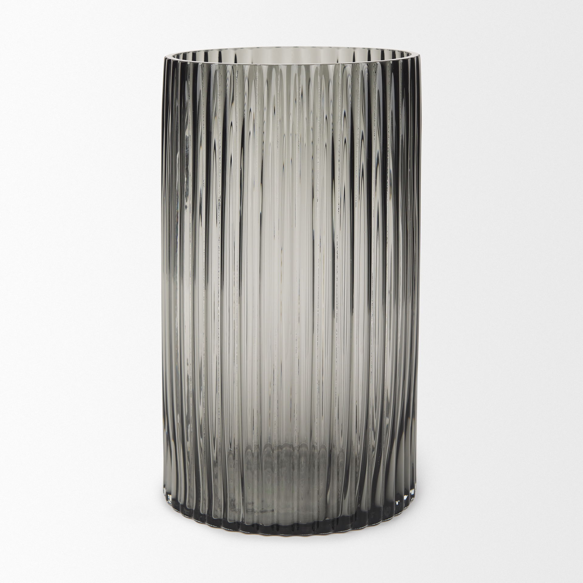 Dawn Tall Smokey Black Glass Vase large image 