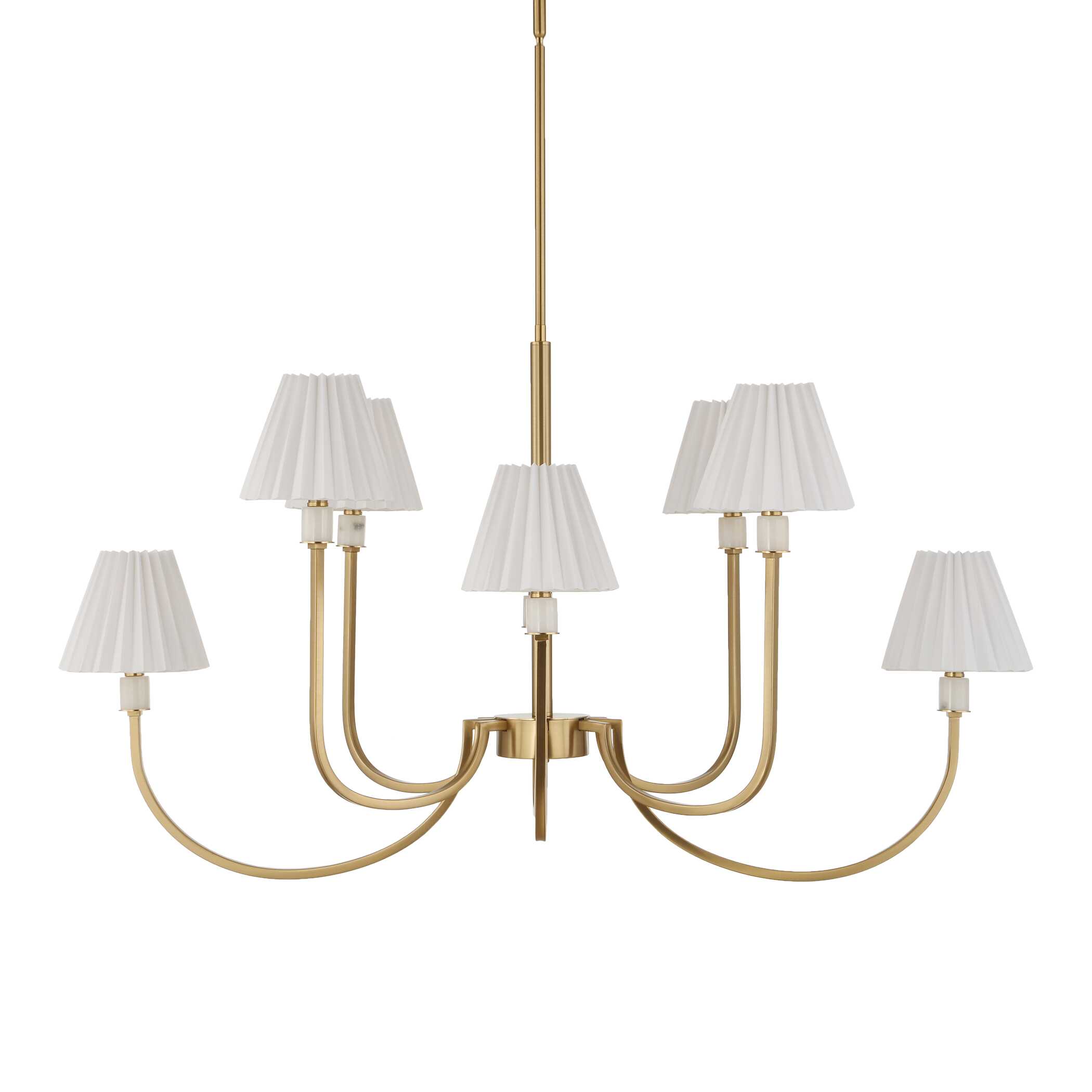 Poppins 8 Light Brass Chandelier, Ceiling Light by Uttermost, 45" width x 25" height x 24" depth View 3