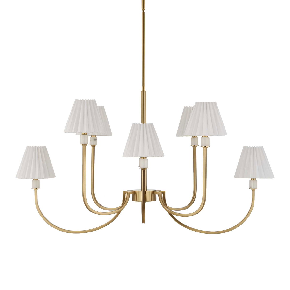Poppins 8 Light Brass Chandelier, Pendant by Uttermost, 45" width x 25" height x 24" depth View 3