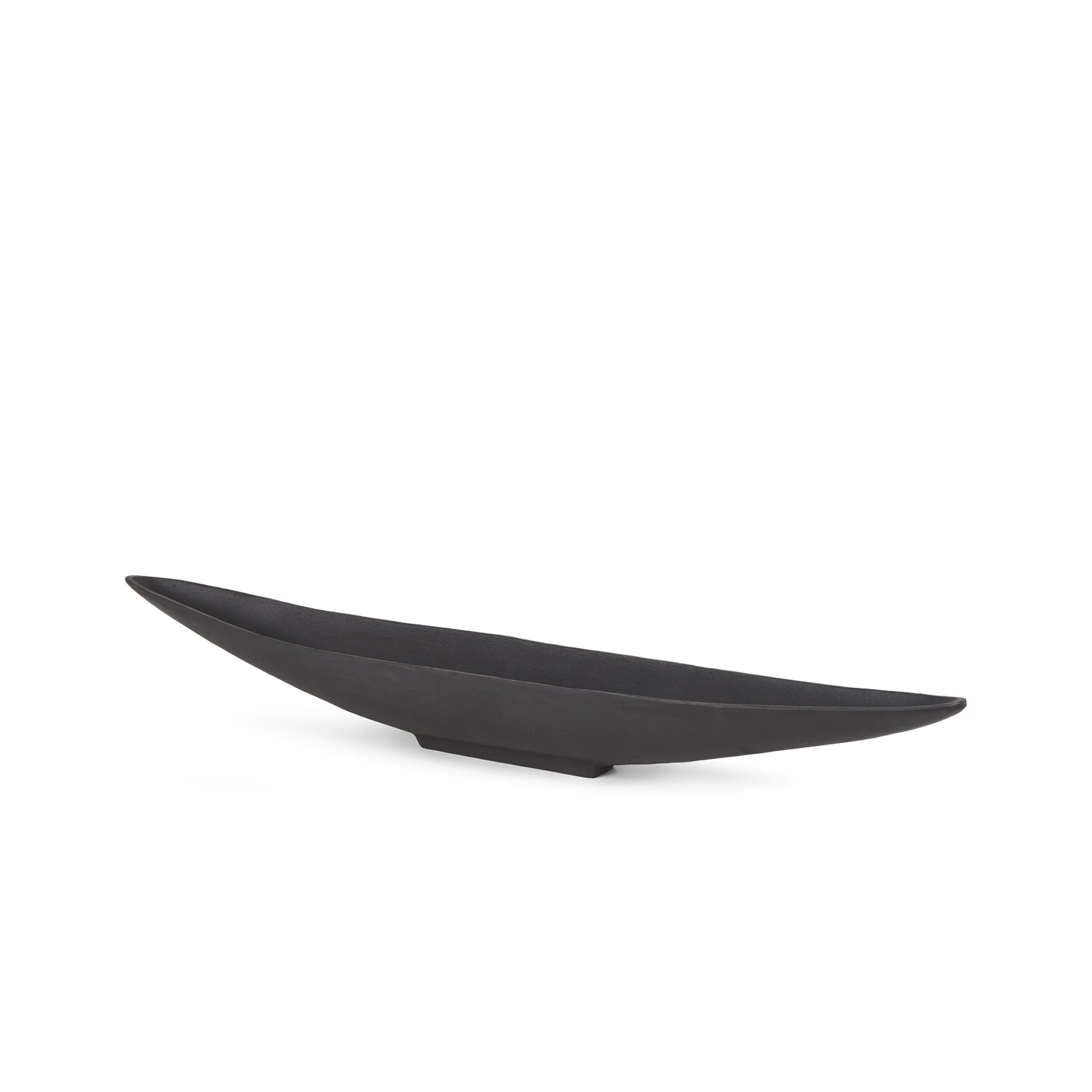 Piero Small Matte Black Metal Decorative Bowl, by Mercana, 31.5" length x 5" width x 4" height View 1