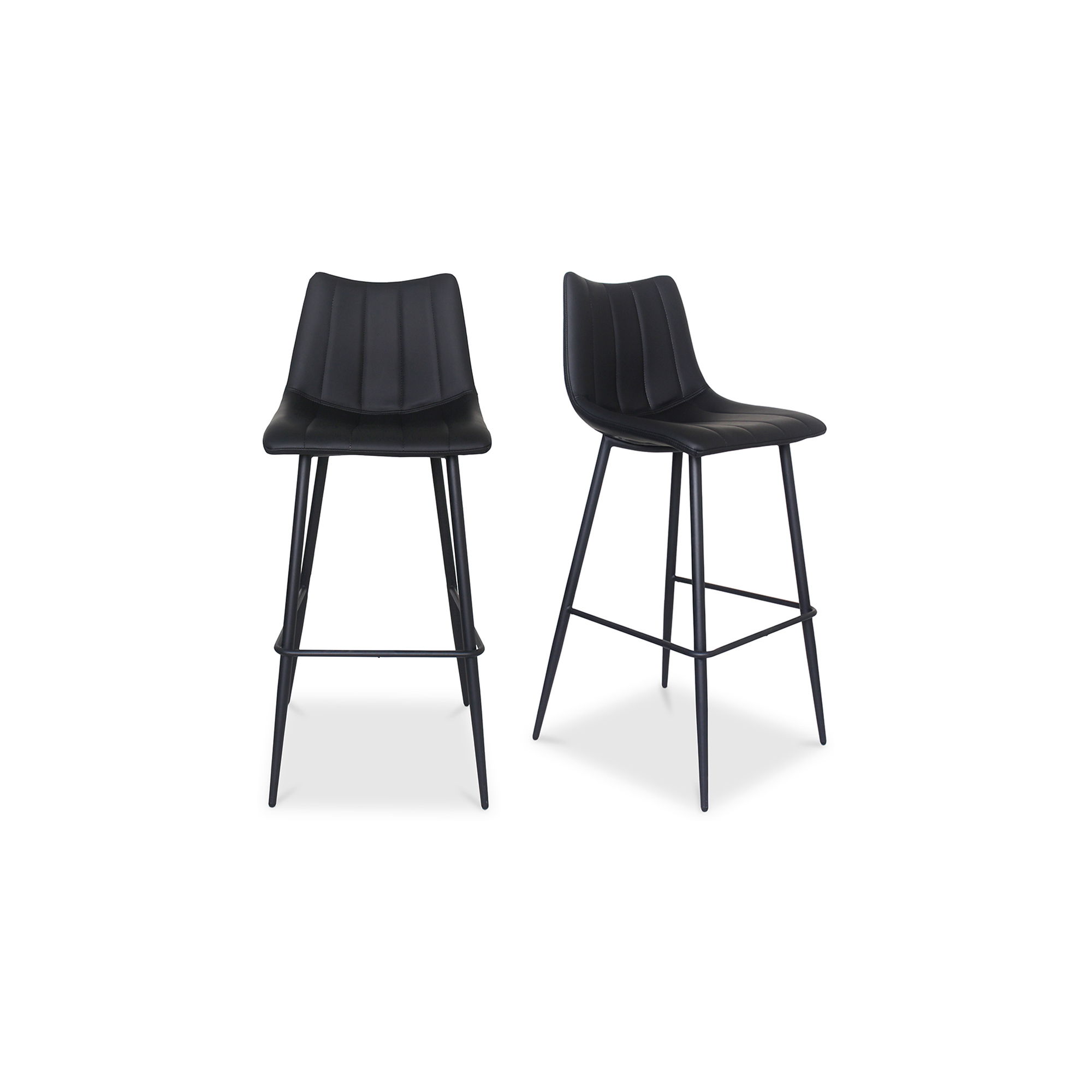 Alibi Barstool Matte Black - Set Of Two, Counter & Bar Stool by Moe's Home, 17.7" width x 41.5" height x 20" depth View 1