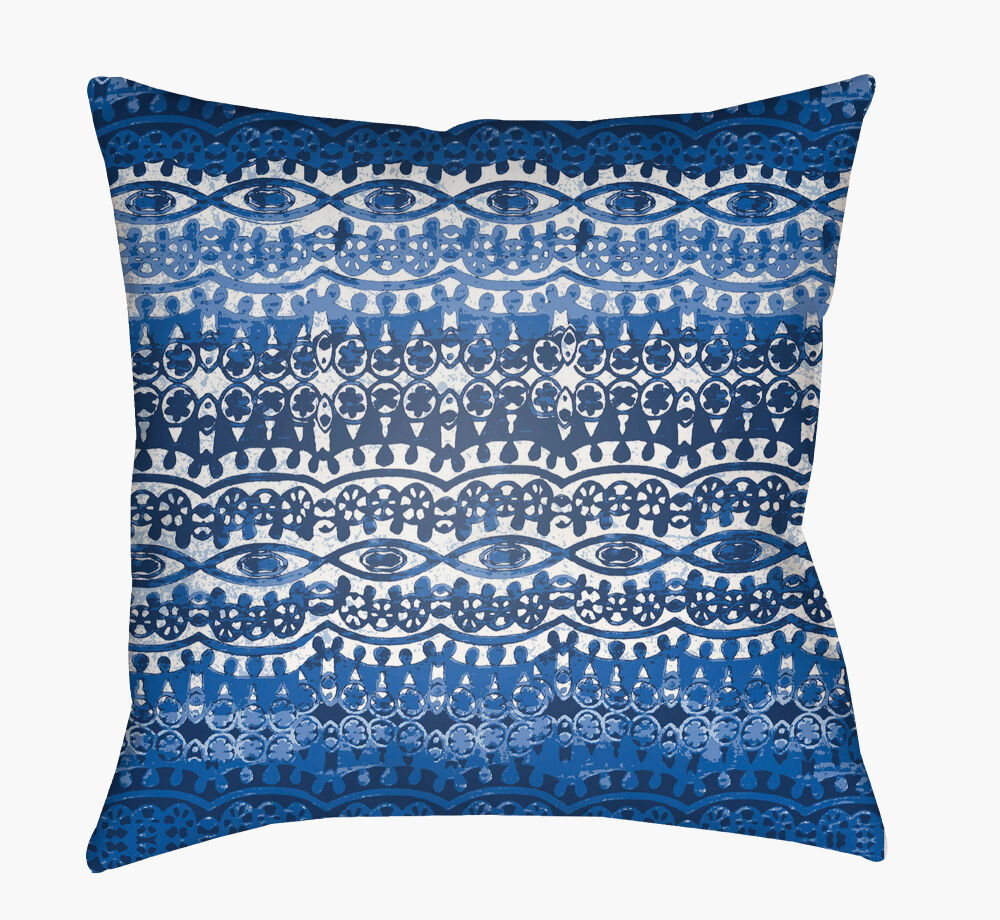 Indigo Blues Accent Pillow, Decorative Pillow by Surya, 18" length x 18" width