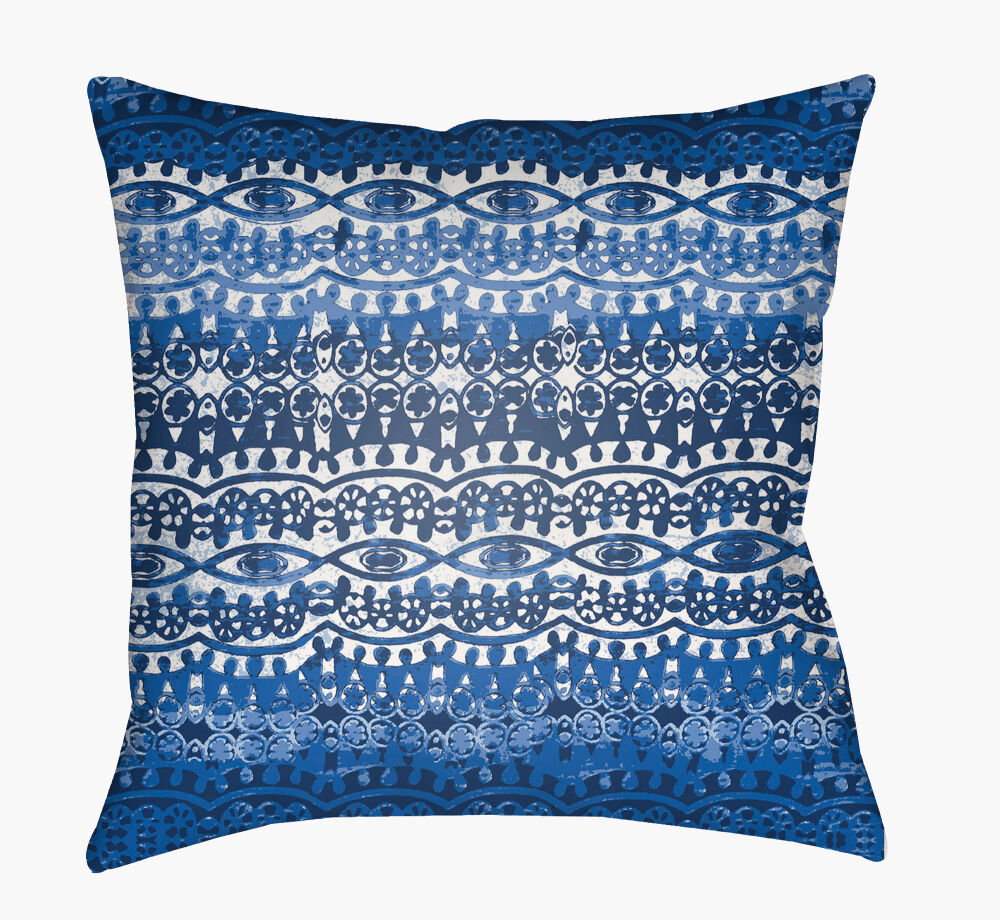 Indigo Blues Accent Pillow, Decorative Pillow by Surya, 20" length x 20" width