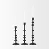 Paolo Matte Black Metal Candle Holder (Set of 3), Candles & Candle Holder by Mercana, 5" length x 5" width x 20" height thumbnail 4