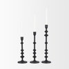 Paolo Matte Black Metal Candle Holder (Set of 3), Candles & Candle Holder by Mercana, 5" length x 5" width x 20" height thumbnail 5