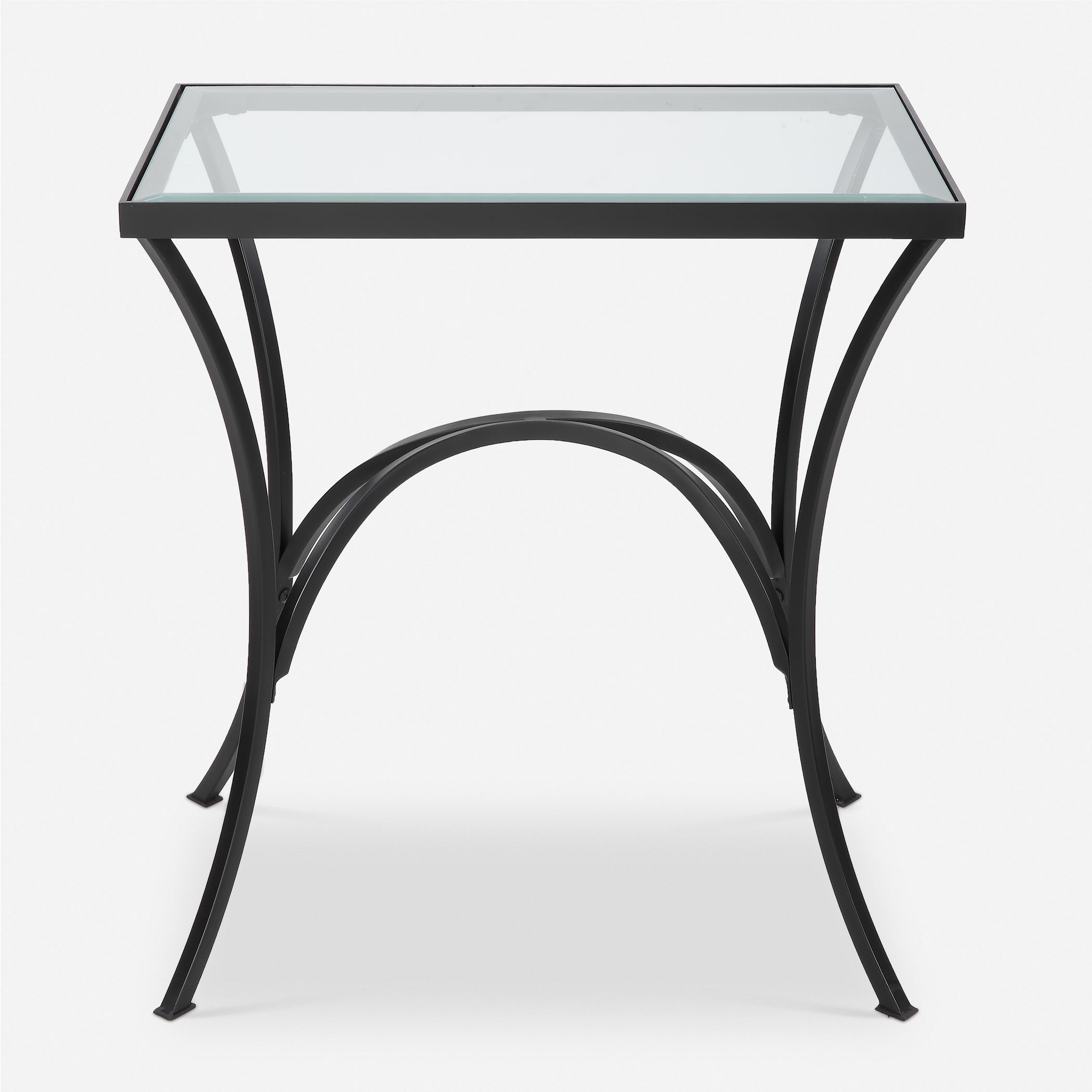 Alayna Black Metal & Glass End Table large image 