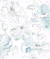 Floral Dreams Mineral Green Peel & Stick Wallpaper thumbnail 2